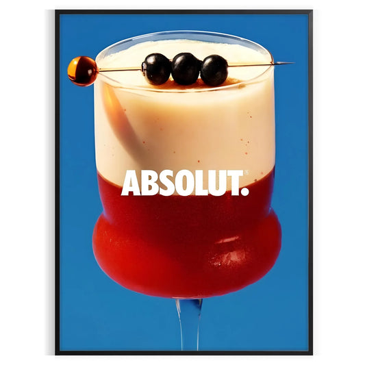 space vibrant Absolute Cocktail poster rich brown blue hues wall art unique gift print stylish touch room unframed formats