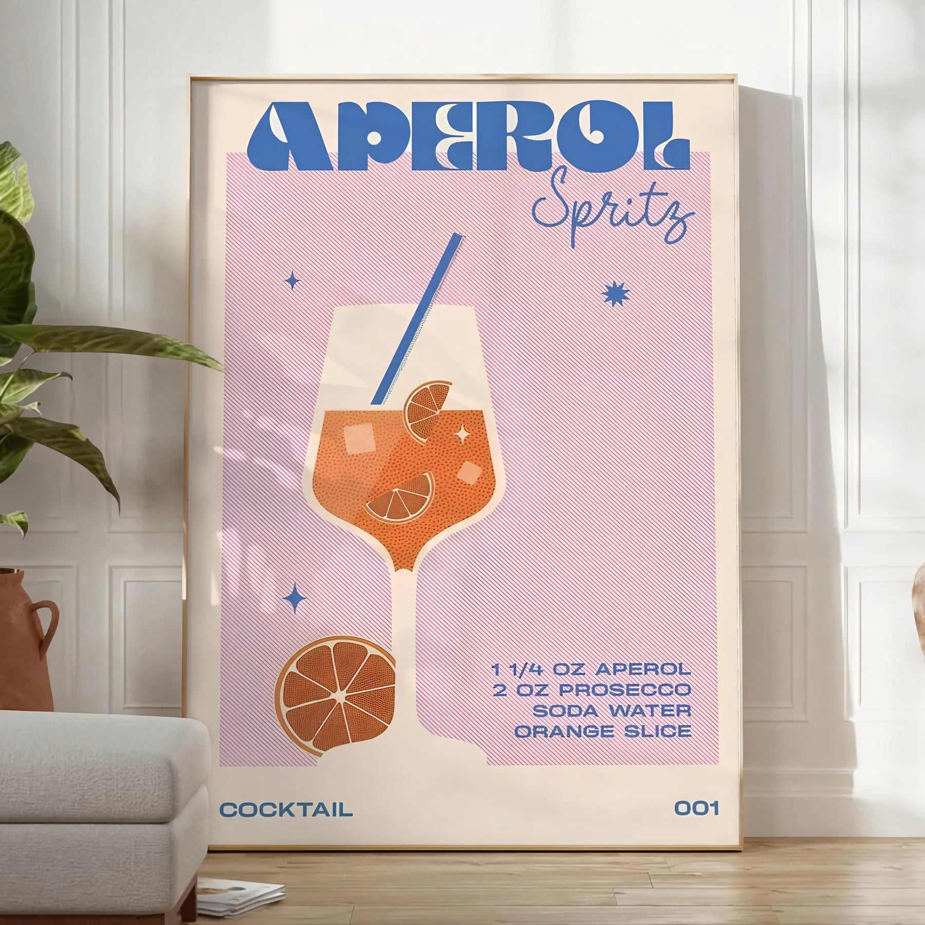 space vibrant Aperol Spritz Cocktail poster stunning blend orange gray wall art enthusiasts artwork ideal gift